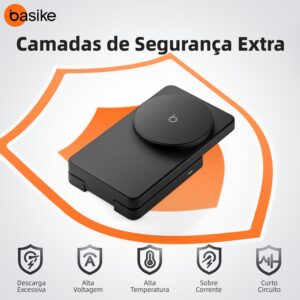 Basike Carregador Sem Fio, Carregador por Indução 15W Compatível para iPhone 16/15/14/13/12 Series e AirPods | Carregamento Rápido com Magnétic | Compatível com Qi (Cinza) - Imagem 4