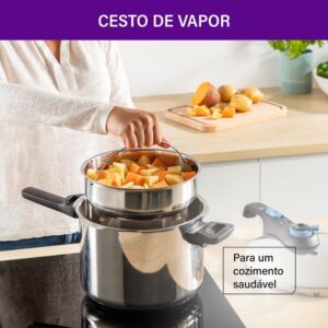 Panela de Pressão Rochedo Inox 6 litros | Trendy, Fechamento Externo, Com Cesta de Vapor - Imagem 10