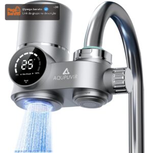 Filtro de Água para Torneira com Display Digital Prata, Purificador De Água com Monitor de Vida Útil Do Filtro, Ideal Para Cozinhas Domésticas E Apartamentos - Imagem 1