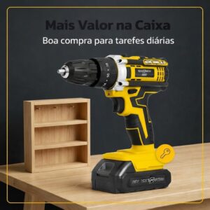 Furadeira e Parafusadeira de Impacto Sem Fio 21V com LED, 3 Funções, Torque Ajustável, 32 Acessórios e Maleta - Imagem 7