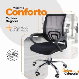 Cadeira de Escritório Oficial Begonia Tela Mesh Ergonômica Giratória - Imagem 5
