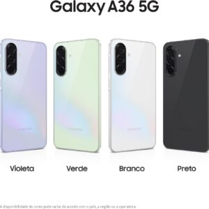 Celular Samsung Galaxy A36 5G 128GB, 6GB RAM, Câmera 50MP, IP67, Super AMOLED 6.7", Recursos AI, Branco - Imagem 7