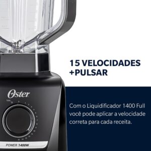 Liquidificador Oster 3,2L, 220V | 1400, Full, Preto - Imagem 8