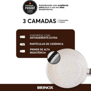 Jogo de Panelas Brinox Ceramic Life 6 Peças | Antiaderente, Smart Plus, Vanilla - Imagem 8