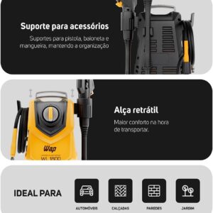 Lavadora de Alta Pressão WAP 1500psi 127V | WL 1800, 1400W, 360L/h, Portátil, com Jato em Leque e Concentrado - Imagem 9
