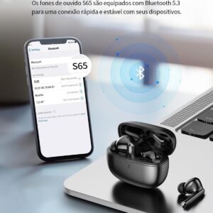 Fones de Ouvido Bluetooth 5.3 Fones de Ouvido Sem Fio, Preto | 42 Horas de Reprodução, Fones de Ouvido Esportivos, IPX5 à Prova d'Água, Graves Profundos, para iOS Android - Imagem 3