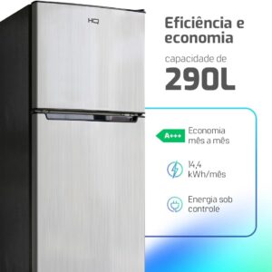 Geladeira Refrigerador HQ Defrost 290 Litros Preto/Cinza HQ-290RDF 220V - Imagem 5
