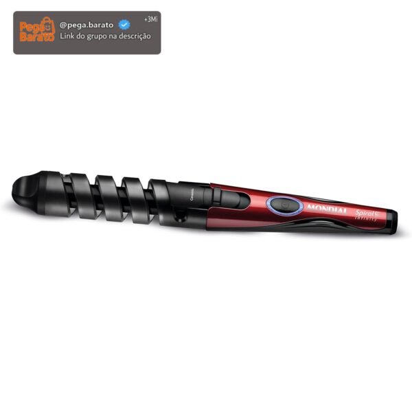 MONDIAL Modelador de Cachos Spiral Infinity, Vermelho/Preto, Bivolt - EM-05