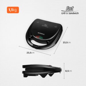 MONDIAL Sanduicheira Fast Grill & Sandwich, Preto, 750W, 110V - S-12 - Imagem 2