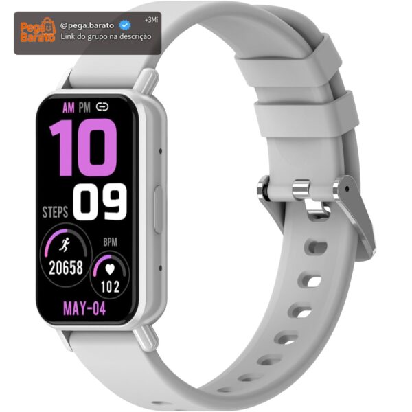 PEJE Band 1,1.45" TFT Tela, Smartwatchs,IP68 à Prova d‘Água,Relogio Smartwatch Feminino,100+ Modos Esportivos, Notificações Inteligentes, Assistente de Voz, Compatível com iOS/Android(Prata)
