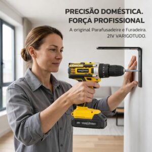 Furadeira e Parafusadeira de Impacto Sem Fio 21V com LED, 3 Funções, Torque Ajustável, 32 Acessórios e Maleta - Imagem 8
