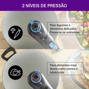 Panela de Pressão Rochedo Inox 6 litros | Trendy, Fechamento Externo, Com Cesta de Vapor - Imagem 8