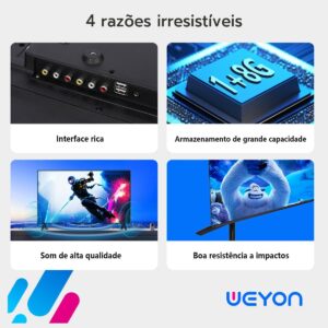 Smart Tv 32'' Led Hd Wi-fi Weyon Tv 60hz 32wdsnbx 100/240v Android 14 - Imagem 4