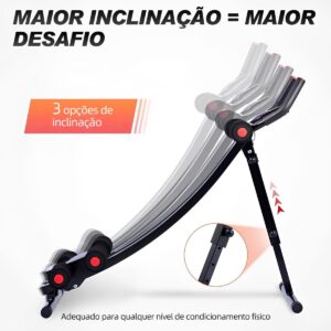 Máquina Abdominal Caseira com Trilho Curvo – Aparelho de Fitness para Abdômen e Exercício de Flexão, com Mostrador Digital e 3 Níveis de Inclinação – Silencioso, Dobrável e Confortável para Joelhos - Imagem 6