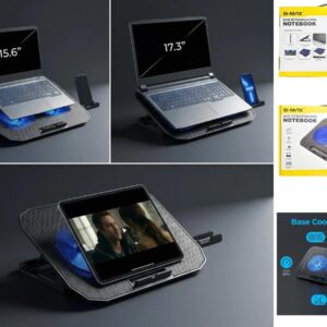 Generic, Base Suporte Notebook Refrigerada Ajustável Até 17 Polegadas Com Usb e Silencioso - Imagem 4