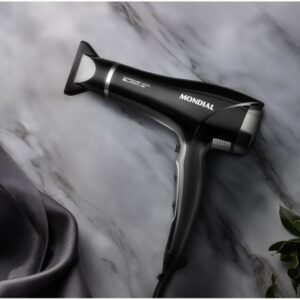 Secador de Cabelo Mondial Tourmaline Íon Preto e Prata 2000W 2 Velocidades Chrome Black SCN-04 - Imagem 3