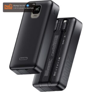 Basike Power Bank, Carregador Portátil Universal 20000mAh, USB-A(até 22.5W)+USB-C(até PD20W), Carregamento Rápido, Led Indicador de Bateria para iPhone/Samsung/Huawei/Xiaomi (Preto) - Imagem 1