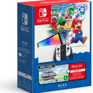 Bundle Nintendo Switch OLED + Super Mario Bros. Wonder + 3 Meses de Assinatura Nintendo Switch Online - Imagem 1