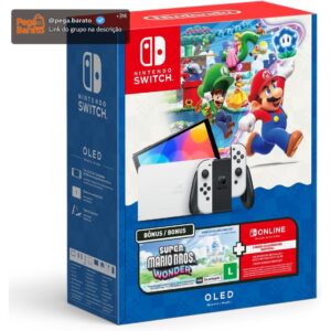 Bundle Nintendo Switch OLED + Super Mario Bros. Wonder + 3 Meses de Assinatura Nintendo Switch Online - Imagem 1