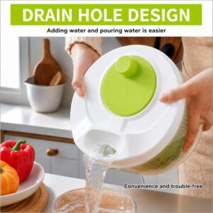 Secador de Salada com Cesto Escorredor, Centrífuga de Salada Manual 3L, Seca Salada para Verduras, Legumes, Frutas e Vegetais, Secador de Salada Prático, Compacto e Rápido - Imagem 8