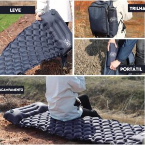 New Hawaii Colchonete Camping Colchão Inflável Solteiro, Praticidade e Conforto,Acampamento Acessorios - Imagem 6