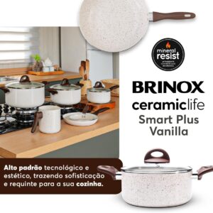 Jogo de Panelas Brinox Ceramic Life 6 Peças | Antiaderente, Smart Plus, Vanilla - Imagem 2