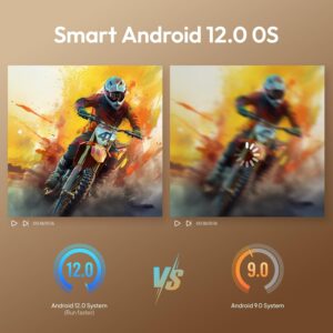 VEVSHAO A16 Projetor Full HD 1080P Nativo,400 ANSI Lumens, Android 12,Wi-Fi 6 Dual Band e Bluetooth 5.0,Foco Automático,Keystone Automático,Rotação 360°,Tela de 35" a 200",automatic obstacle avoidance - Imagem 3