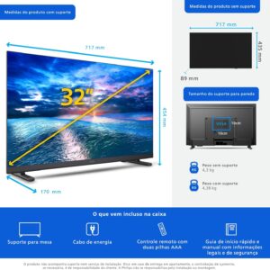 PHILIPS, Smart TV, 32" HD, 32PHG6910/78, HDR10, HDMI, USB, Dolby Audio, Wi-Fi - Imagem 10