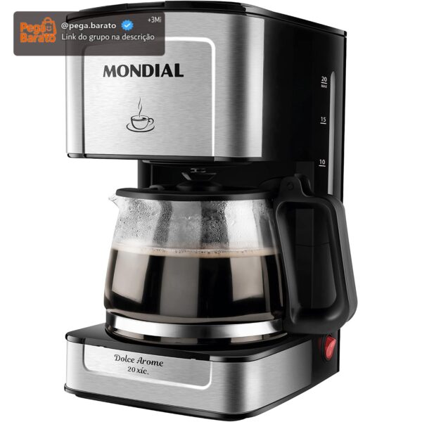 MONDIAL Cafeteira Elétrica Dolce Arome, 220V, 550W, Preto/Inox - C-43-20X-SI
