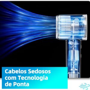 GOKOCO Secador De Cabelo Profissional 110v 127v, 120000 RPM High Speed Hair Dryer 1600W com Display Digital LED e Bocal de ar Magnético,GD029 Roxo - Imagem 6
