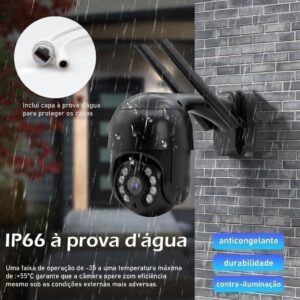 Câmera Segurança Monitoramento IP Speed Dome Full HD 1080p Wi-Fi IP67 Externa Visão Noturna Cor Yoosee Zoom Digital - Imagem 5