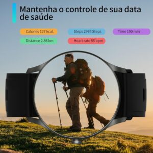 Smartwatch PEJE Relógio Smartwatch com Pulseira Extra - Tela Touch HD 1.28",À Prova d'Água IP68,Faz Chamadas Bluetooth,123+ Modos Esportivos,Bateria de 5-7 Dias,Compatível com iOS/Android.(Preto) | Tela HD de 1,28”, IP68, Bateria de 3–7 dias, Notificações, Música, Clima, iOS/Android, Uso Simples e Rápido,Preto - Imagem 4