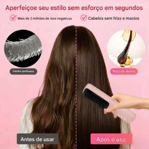 Mini Escova Alisadora de Cabelo Sem Fio, Portátil com 3 Níveis de Temperatura, Display LED, Aquecimento Rápido, Elimina Frizz - Imagem 3