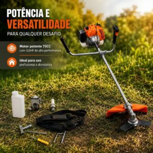 Roçadeira Profissional kNakasaki 75CC 3,6HP Gasolina Completa - Imagem 9