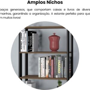 Estante Organizadora com porta basculante MATCH cor Pinho/Preto - Artely - Imagem 8