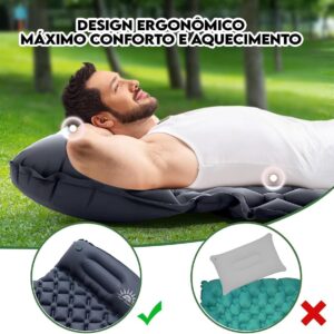 New Hawaii Colchonete Camping Colchão Inflável Solteiro, Praticidade e Conforto,Acampamento Acessorios - Imagem 7