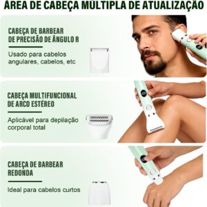 2 em 1 Aparador de biquíni para mulheres - barbeador elétrico indolor, IPX7 à prova d'água, Carregável, aplicável a biquíni, pernas, braços e axilas - Imagem 4