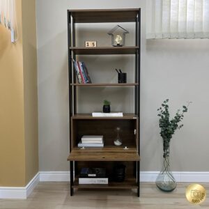 Estante Organizadora com porta basculante MATCH cor Pinho/Preto - Artely - Imagem 2