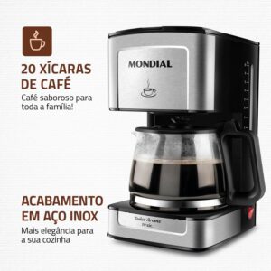 MONDIAL Cafeteira Elétrica Dolce Arome, 220V, 550W, Preto/Inox - C-43-20X-SI - Imagem 4