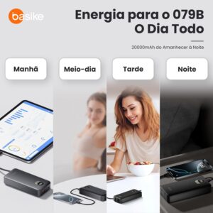Basike Power Bank, Carregador Portátil Universal 20000mAh, USB-A(até 22.5W)+USB-C(até PD20W), Carregamento Rápido, Led Indicador de Bateria para iPhone/Samsung/Huawei/Xiaomi (Preto) - Imagem 6