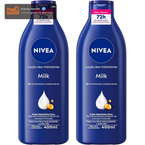 NIVEA Kit Loção Hidratante Milk Pele Seca a Extrasseca 400ml (2 unidades)