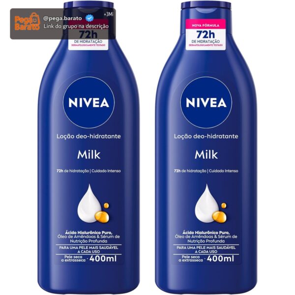 NIVEA Kit Loção Hidratante Milk Pele Seca a Extrasseca 400ml (2 unidades)