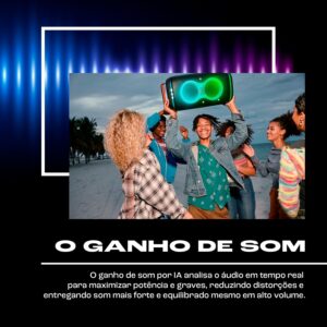 Caixa de Som JBL PartyBox Club 120, Bluetooth, 160W RMS | Som JBL Pro Sound, Show de Luzes, À Prova de Respingos, Preta - Imagem 4