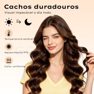 Modelador de Cachos Automático GOKOCO GD048, Barril 30mm | Bivolt 110v 127v 220v, Ondas Definidas com Iônico, 4 Temperaturas, Aquecimento 15s, Cachos Naturais Sem Esforço - Imagem 8