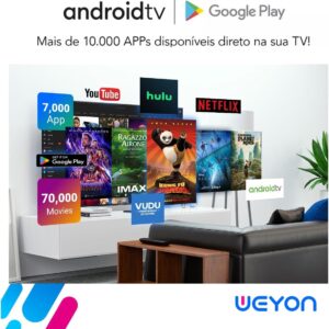 Smart Tv 32'' Led Hd Wi-fi Weyon Tv 60hz 32wdsnbx 100/240v Android 14 - Imagem 3