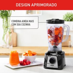 Liquidificador Arno Power Mix 700W LQ19, Preto, Jarra de 2,4L, 4 Lâminas AFIAMAX 18% Mais Afiadas, 3 Velocidades, Alta Durabilidade e Desempenho Superior, 220V - Imagem 7
