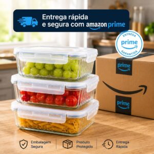 Kit 3 Potes de Vidro Herméticos 640ml com 4 Travas Ideal para Marmitas e Conservação de Alimentos, Vedação Total, Refratário para Forno e Freezer - Imagem 9