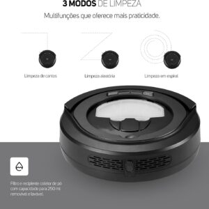 Aspirador de Pó Robô WAP ROBOT W90 3 em 1 | Automático, 250ml, Sistema Antiqueda, Rodas Emborrachadas, 30W, 3,6VDC, Bivolt - Imagem 8