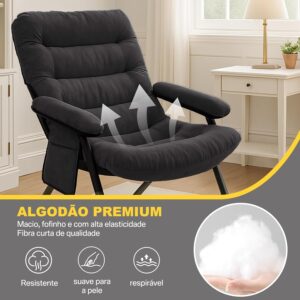 Poltrona Ergonomica Longue, 3 Posições, Poltrona do papai de praia Reclinavel Portátil Resistente para Sala de Estar/Sala de Jantar, Poltrona para sala de Estudo Suporta Até 80 kg - Imagem 3