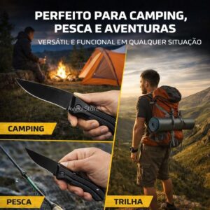 Canivete Tático Retrátil Dobrável Portátil Faca Clip de Bolso Camping Pesca Caça Aço Carbono Preto 16cm Lâmina Afiada Cabo Texturizado Alta Resistência Presente Homens Premium - Imagem 7